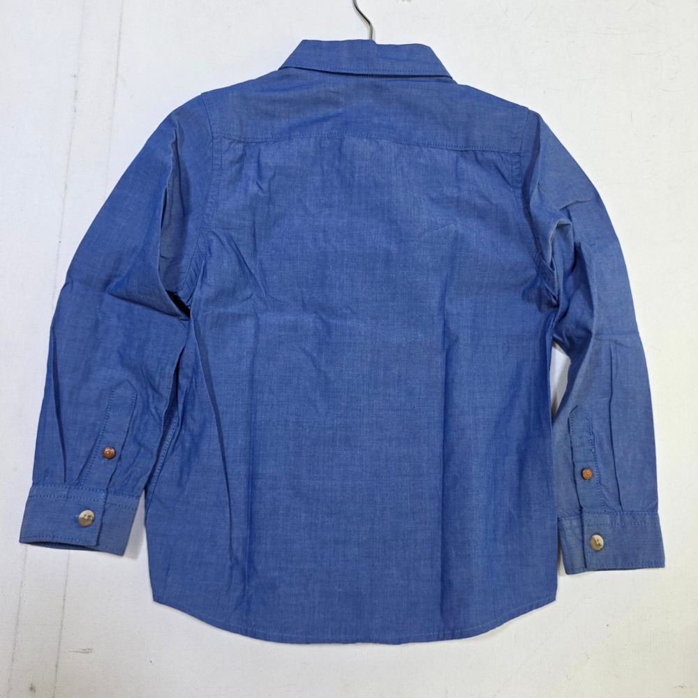 Scotch & Soda Scotch Shrunk Button Down Shirt Boys 10 Blue Chambray Long Sleeve - Picture 3 of 9